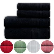 Kit de 2 Toalhas Banho 2 Rosto Algodão Grande Macia Felpuda Kit de 2 Toalhas Banho 2 Rosto Algodão Grande Macia Felpuda