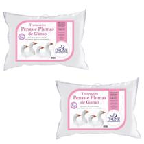 Kit de 2 Travesseiros de Penas e Plumas - Médio Kit de 2 Travesseiros de Penas e Plumas - Médio