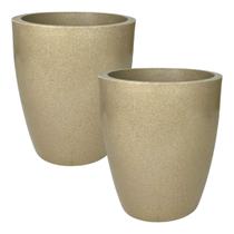 Kit de 2 vasos coluna para planta decorativo lisa brilhante de luxo em polietileno 29x25
