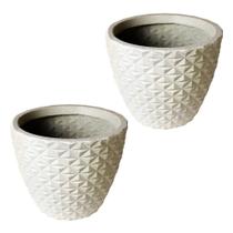 Kit de 2 vasos cone 3D diamante em polietileno para decoração de jardim e casa de luxo 30X34 - MS Paisagismo