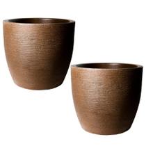 Kit de 2 vasos cone para planta decorativo grafiato de luxo em polietileno 30x34