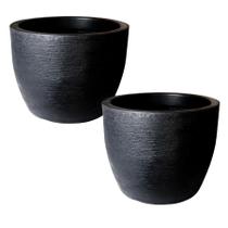 Kit de 2 vasos cone para planta grafiato de luxo em polietileno para decoração 19x23 - mspaisagismo