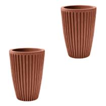 Kit de 2 vasos para plantas coluna redonda estilo romana decoração de casa e jardim