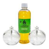 Kit De 2 Velas Lamparinas De Vidro 100ml Pavio Com Fluido Frasco Citronela