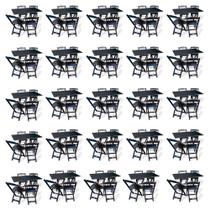 Kit De 20 Conjuntos De Mesa Dobrável 70x110 Com 4 Cadeiras Preto - Tarimatã