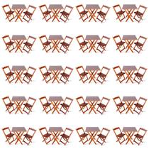 Kit De 20 Conjuntos De Mesa Dobrável 70x70 Com 2 Cadeiras Imbuia - Tarimatã