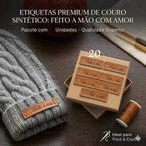 Kit de 20 etiquetas de material sintético FEITO A MÃO, crochê, croche, tapete, fio de malha, bolsas Kit de 20 etiquetas de material sintético FEITO A MÃO, crochê, croche, tapete, fio de malha, bolsas