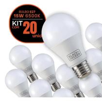 Kit de 20 Lâmpadas LED Bulbo Black+Decker E27 15W 6500K