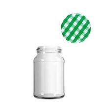 Kit de 20 pote 600ml tampa xadrez verde Kit de 20 pote 600ml tampa xadrez verde