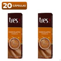 Kit de 20x Cápsulas Chocolatto Caramello Chocolate Quente Especial das 3 Três Corações com Caramelo Kit de 20x Cápsulas Chocolatto Caramello Chocolate Quente Especial das 3 Três Corações com Caramelo