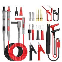 Kit De 21 Peças De Cabos De Teste Para Multímetro Cleqee P1503E Com Pontas De Agulha Substituíveis,