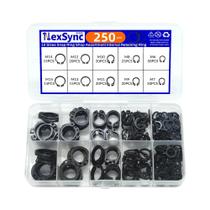 Kit De 250 Peças De Anéis De Retenção Externos Tipo C Para Eixo De Aço 65Mn Preto, M6 a M15 Kit De 250 Peças De Anéis De Retenção Externos Tipo C Para Eixo De Aço 65Mn Preto, M6 a M15