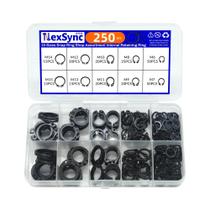 Kit De 250 Peças De Anéis De Retenção Externos Tipo C Para Eixo De Aço 65Mn Preto, M6 a M15 Kit De 250 Peças De Anéis De Retenção Externos Tipo C Para Eixo De Aço 65Mn Preto, M6 a M15