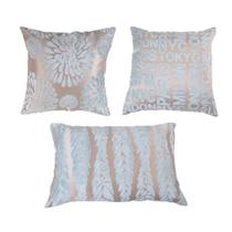 Kit de 3 Almofadas Azul Acqua Vizapi