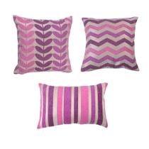 Kit de 3 Almofadas Rosa Pink Vizapi