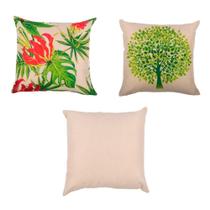 Kit de 3 Almofadas Vizapi 44x44cm Nice, Versalhes e Linen