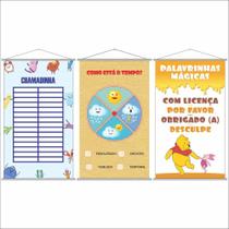 Kit De 3 Banners Escolares Para Educação Infantil 0,80X0,50M