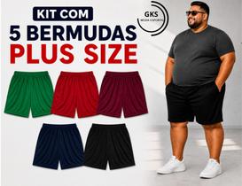 Kit de 3 bermudas plus size sortidas com elastico