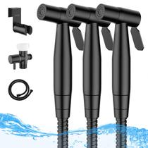 Kit de 3 Bicos de Bidê Arofa Preto com Pressão Ajustável
