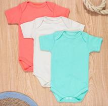 kit de 3 body manga curta suedine 100 %algodão