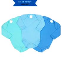 Kit de 3 Body Suedine Manga Longa 100% Algodão Produto de Qualidade menino Kit de 3 Body Suedine Manga Longa 100% Algodão Produto de Qualidade menino