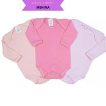 Kit de 3 Bodyes Suedine Manga Longa 100% Algodão Kit de 3 Bodyes Suedine Manga Longa 100% Algodão