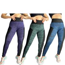Kit de 3 Calças Legging de Academia Feminina Roupa Fitness Kit de 3 Calças Legging de Academia Feminina Roupa Fitness