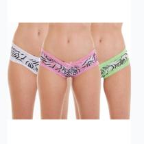 Kit de 3 Calcinhas Zebra com Renda BR Lingerie