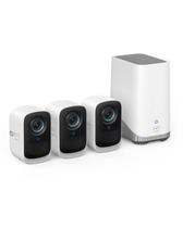 Kit de 3 câmeras eufy security EufyCam S300 (EufyCam 3C), câmera de segurança externa sem fio, câmera 4K, armazenamento local expansível, reconhecimento facial AI, holofote, visão noturna colorida, Wi-Fi de 2,4 GHz, sem taxa mensal