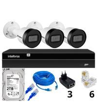 Kit de 3 câmeras IP Vipc 1230B intelbras NVD 1404 C/hd 2TB Kit de 3 câmeras IP Vipc 1230B intelbras NVD 1404 C/hd 2TB