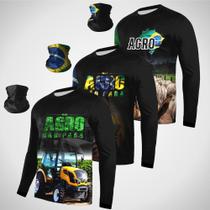 Kit De 3 Camisetas Tecido Premium Agro + Brinde Balaclava