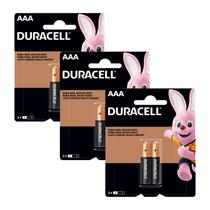 Kit de 3 cartelas de Pilhas Duracell AAA Palito com 2 unidades