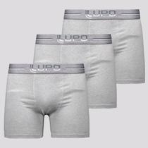 Kit de 3 Cuecas Boxer Lupo Anatomic Shape Cinza Mescla