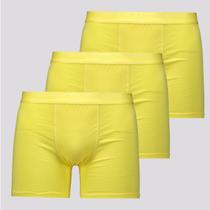 Kit de 3 Cuecas Boxer Lupo Elastic Soft Amarela Kit de 3 Cuecas Boxer Lupo Elastic Soft Amarela