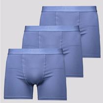 Kit de 3 Cuecas Boxer Lupo Elastic Soft Azul Kit de 3 Cuecas Boxer Lupo Elastic Soft Azul