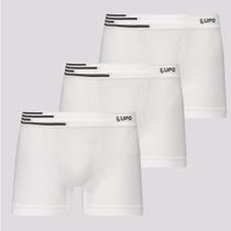 Kit de 3 Cuecas Boxer Lupo Fiber Branca