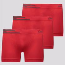 Kit de 3 Cuecas Boxer Lupo Fiber Vermelha