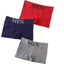 Kit de 3 Cuecas de Microfibra Masculino Box Boxer