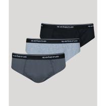 Kit de 3 Cuecas Masculinas Slip Selene Multicor P-M-G-EG 11900 Kit de 3 Cuecas Masculinas Slip Selene Multicor P-M-G-EG 11900