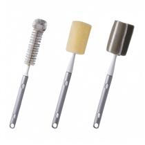 Kit de 3 Escovas para Copos FlyingHuo com Cabo Extensível, Nylon e Esponja Kit de 3 Escovas para Copos FlyingHuo com Cabo Extensível, Nylon e Esponja