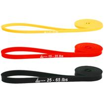 Kit de 3 Faixas Elásticas de Resistência LEZER Leves para Treino