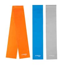 Kit de 3 Faixas Elásticas Láticas Resistentes 150X15cm Elástico Academia Ginástica Esporte Atrio - ES399