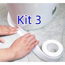 Kit De 3 Fita Selante De Pvc À Prova D 'Água Para Cozinha / Banheiro / Banheira