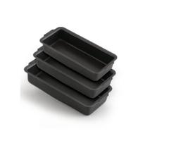 Kit De 3 Forma De Pão Alumínio Com Antiaderente Black Tamanho 1, 2 E 3