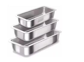 Kit De 3 Forma De Pão Alumínio Grosso Certificado IF 35 Tamanho 1, 2 E 3 De 24, 27 E 31 cm