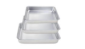 Kit De 3 Forma Retangular Padrão Alumínio Polido IF 35 Tamanho 27, 30 e 35 cm