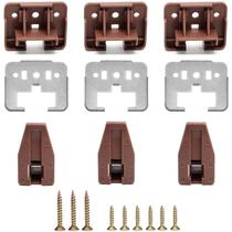 Kit de 3 Guias de Trilho para Corrediça de Gaveta Surf Turtle, Marrom, Plástico