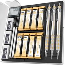 Kit de 3 Lápis Mecânicos Nicpro Blocky Gear 0,9 mm Kit de 3 Lápis Mecânicos Nicpro Blocky Gear 0,9 mm