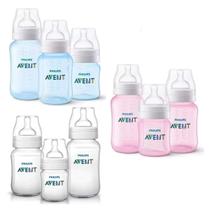 Kit De 3 Mamadeiras Classic Avent Philips Menina Menino 125ml 260ml 330ml