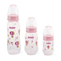 Kit De 3 Mamadeiras Natural Color Rosa Kuka